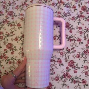 HydroJug Pastel Pink Checkered Tumbler